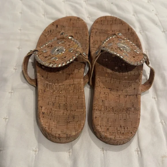 Jack Rogers Collins cork soles sandal metallic goldNWOT size 9.5 - Picture 4 of 8